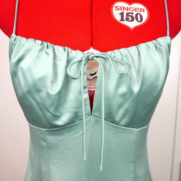NWT Topshop Gathered Bust Slip Dress in Seafoam Green - Picture 2 of 12